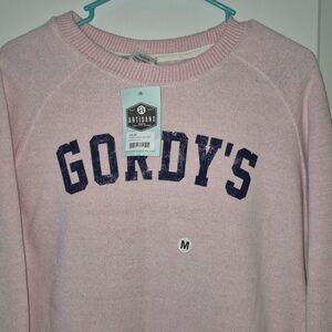 Gordy’s Marina Raglan Crew Sweatshirt PINK M NWT
